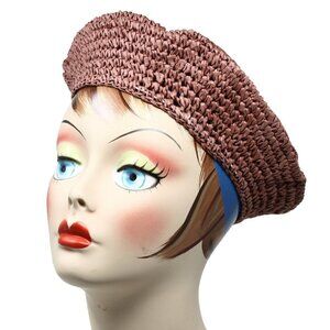 Brown Lightweight Beret - Stylish Handmade Crochet Easy to Wear - Hey Viv